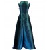 Tween Diva Blue/Green Metallic Iridescent Two Tone Split Shoulder Walk Through Dress 